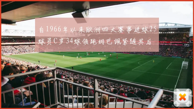 自1966年以来欧洲四大赛事进球25球员C罗34球领跑姆巴佩紧随其后